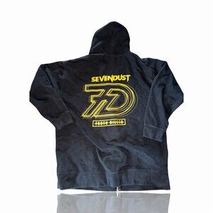 Sevendust Truth Killer Full Zip Hoodie Unisex 2XL Black Yellow Logo Band